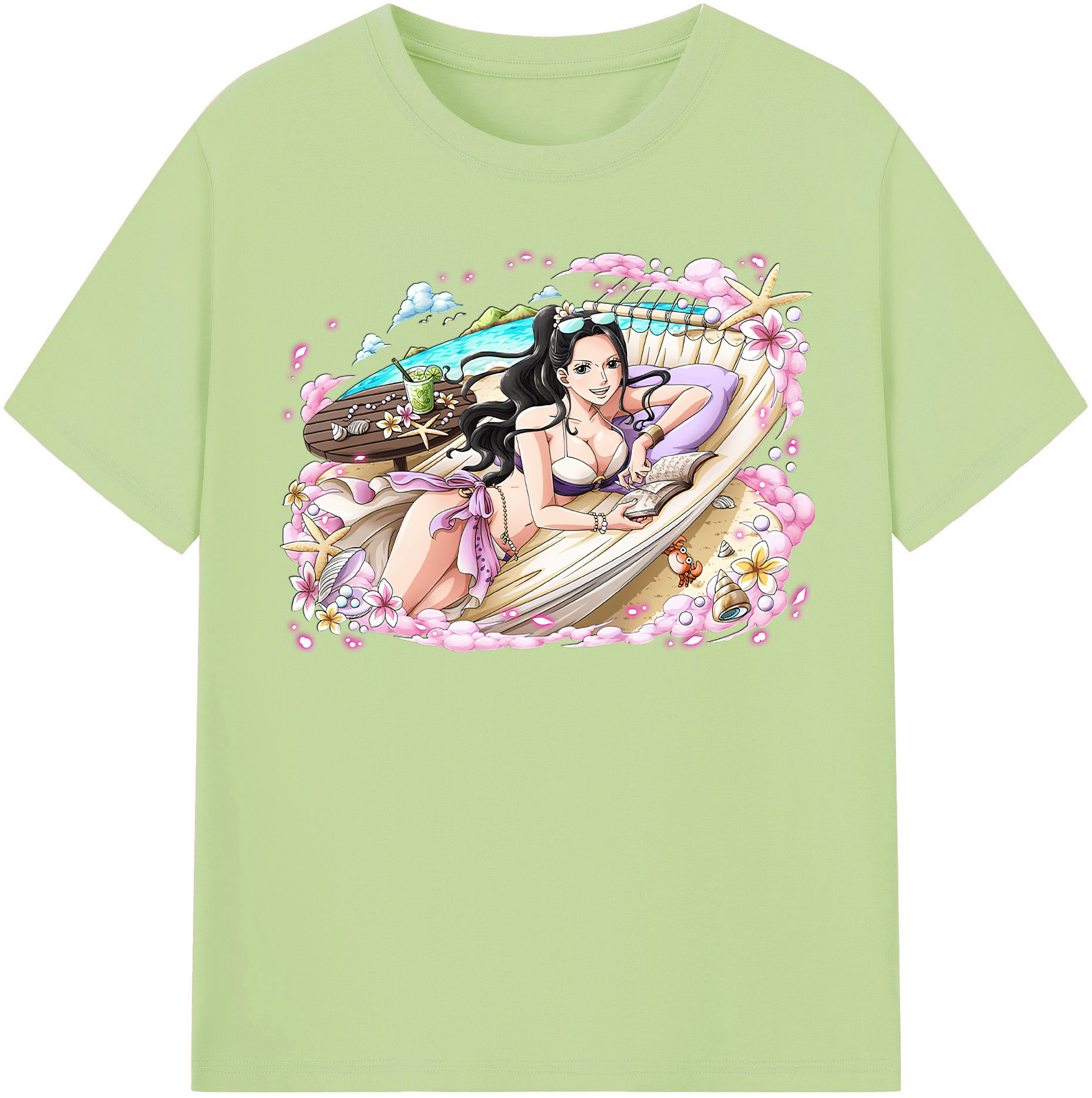ワンピース ニコ・ロビン ONE PIECE Nico Robin 綿100％半袖Tシャツ（フロントプリント）